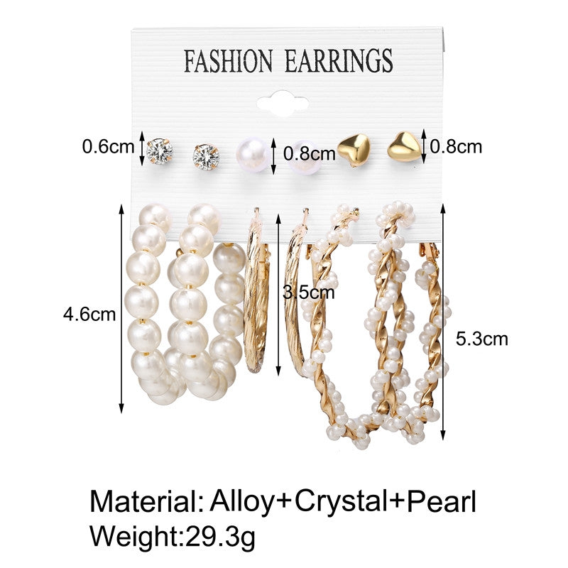 Pearl twist Earrings set